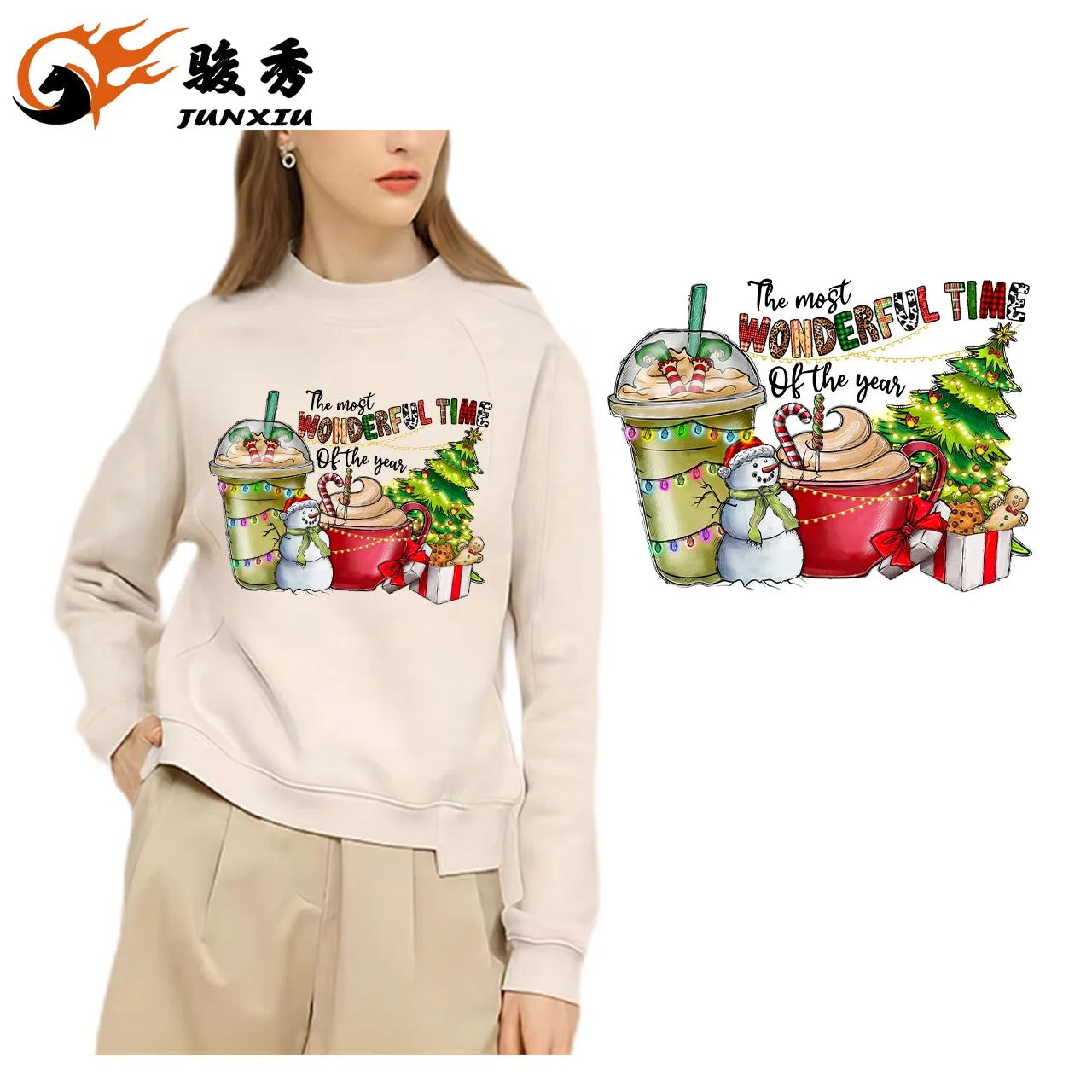 Wholesale Custom Merry Christmas Designs Plastisol Transfers Vinyl Stickers DTF Transfer Printing for T-shirt