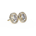 Luxury Classic Filled Round Lab Grown Diamond IGI Certified Women's Shining Star Sparkling Stud Earrings 14K Solid Gold