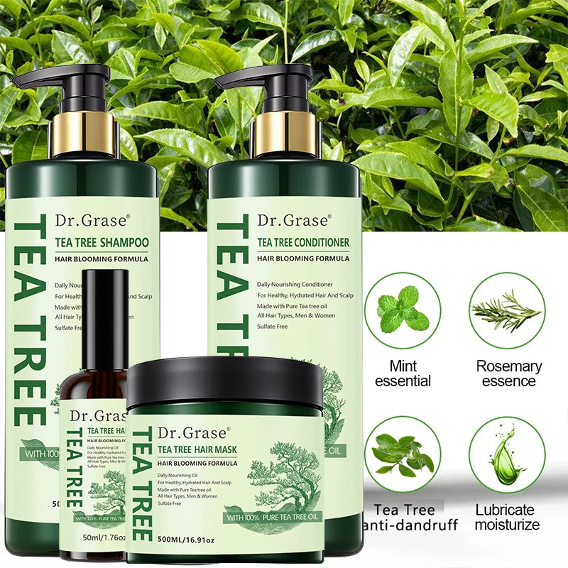 OEM/ODM Dandruff Hair Thickening Moisturizing Natural Growth Tea Tree Hair Shampoo and Conditioner Set