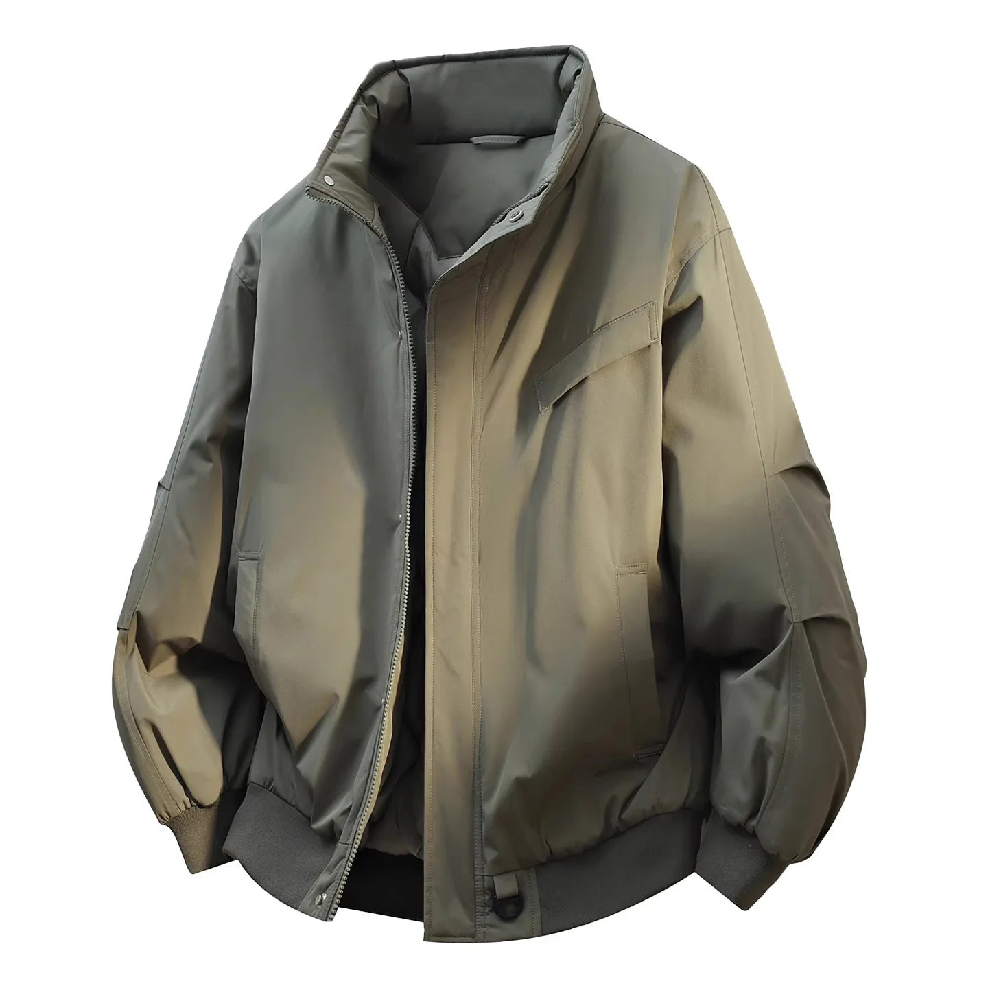 Oem Customized logo Design Trendy winter thickened warm solid color loose coat workwear flight collar puffer jacket