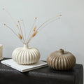 Nordic Minimalist Ceramic Vase Pumpkin Design Matte Decorative Flower Holder