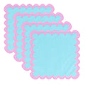 Handmade 100% Cotton Napkins Double-Layer Scallopped with Applique Washable Table Decorate Napkins for Parties MegaBDM