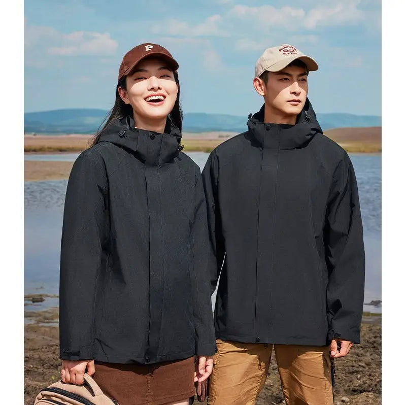 Black Pullover Winter Windproof Waterproof Jacket Men Outdoor Sports Varsity Hiking Tactical Full Zip up Hoodie Men's Jackets