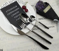 Matte Black 5-Piece Stainless Steel Flatware Set Sleek Durable Silverware with Sleek Matt Finish for Giveaways