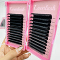 Custom Logo Eyelash Extension Wholesale Professional Volume Matte Black Cashmere 0.05 0.07 C D J Curl Lash Trays Supplies
