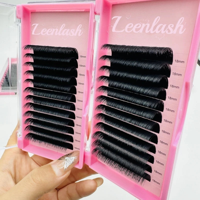 Custom Logo Eyelash Extension Wholesale Professional Volume Matte Black Cashmere 0.05 0.07 C D J Curl Lash Trays Supplies