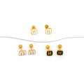 Gold Plated Stainless Steel Earrings Mini Minimalist Earrings Letter H Letter M Stainless Steel Earrings for Women and Children
