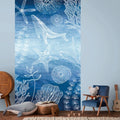 Germany Made Photo Wallpaper Murals for Kids' Room Bedroom Gym Hospital Sea Creatures Blue White Non Woven Premium Removable