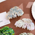 SHESHARES Elegant Diamond Leafage Acetate Hair Claw Clips for Women Acetic Acid Ponytail Shark Hairpins