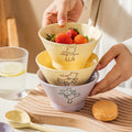 Hand Painted Ceramic Bowl Cartoon Bear Design Porcelain Soup Bowl Wholesale OEM Factory