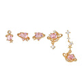 Fashion Spacecraft Shaped Jewelry 18k Gold Plated Earring Heart Cut Zircon Diamond Earrings Stud Earrings