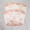 Wholesale Luxury Rose Gold Foil Stamping Text DIY Paper Menus for Wedding Restaurant Foods Music Angel Wedding Party Menu Cards