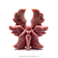 Wholesale Natural Crystal Crafts 12cm pink Quartz Angel Polished Obsidian Angel for Home Decoration