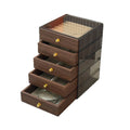 High-end Exquisite PET 5-layer Velvet Lining Lightweight Fashion Dress Large Capacity Jewelry Storage Box for Earrings Necklaces