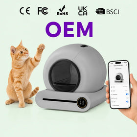 Round Self Cleaning Cat Litter Box Automatic Enclosed Electric Smart Sensor App OEM ODM Factory