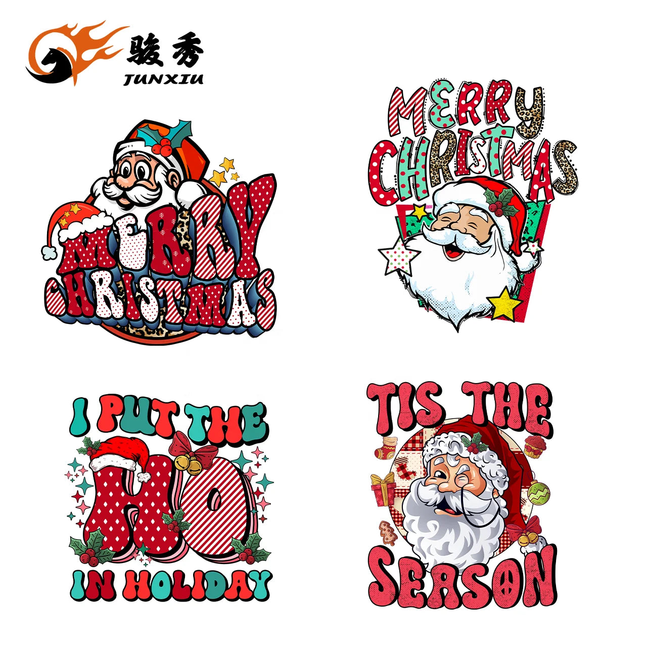 Wholesale Custom Personalized Christmas Designs Screen Transfers Vinyl Stickers Dtf Transfer Printing for T-shirt