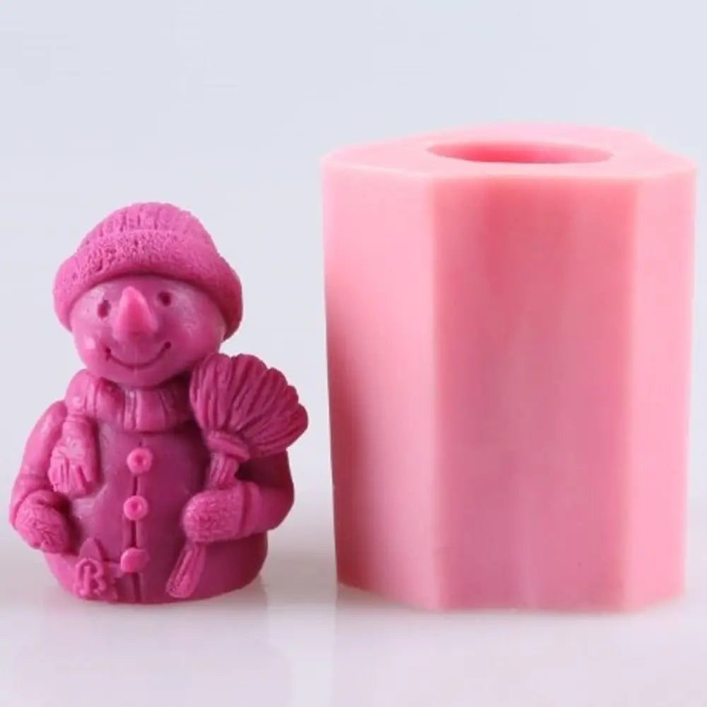 Food Grade Broomstick Snowman Silicone Soap Mold Handmade DIY 3D Snowman Candle Resin Mold Suitable for Handmade Soap