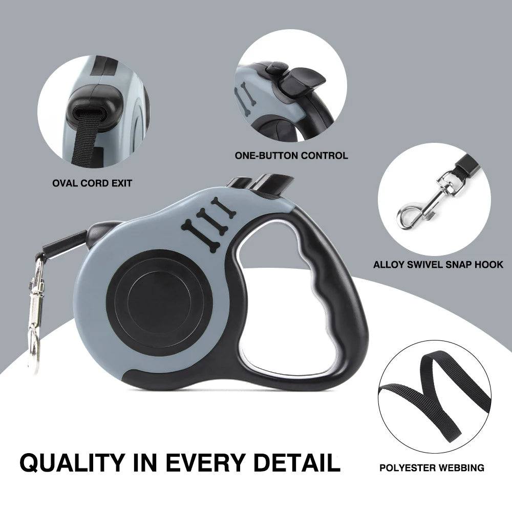 Retractable Dog Leash Automatic Extendable Pet Leash One Button Brake Heavy Duty Walking Lead OEM Manufacturer MegaBDM