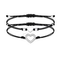 Wholesale Dainty Stainless Steel Zircon Heart Pendant Rope Braided Bracelets