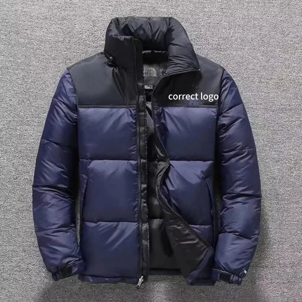OEM Custom Stand Collar Puffer Jacket for Men High Street Style Windproof & Waterproof Canvas Fabric Spring Season