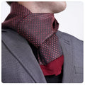 Exve Exclusive Red Burgundy Square Pattern Wool Knitted Double-Sided Scarf Model AE3498
