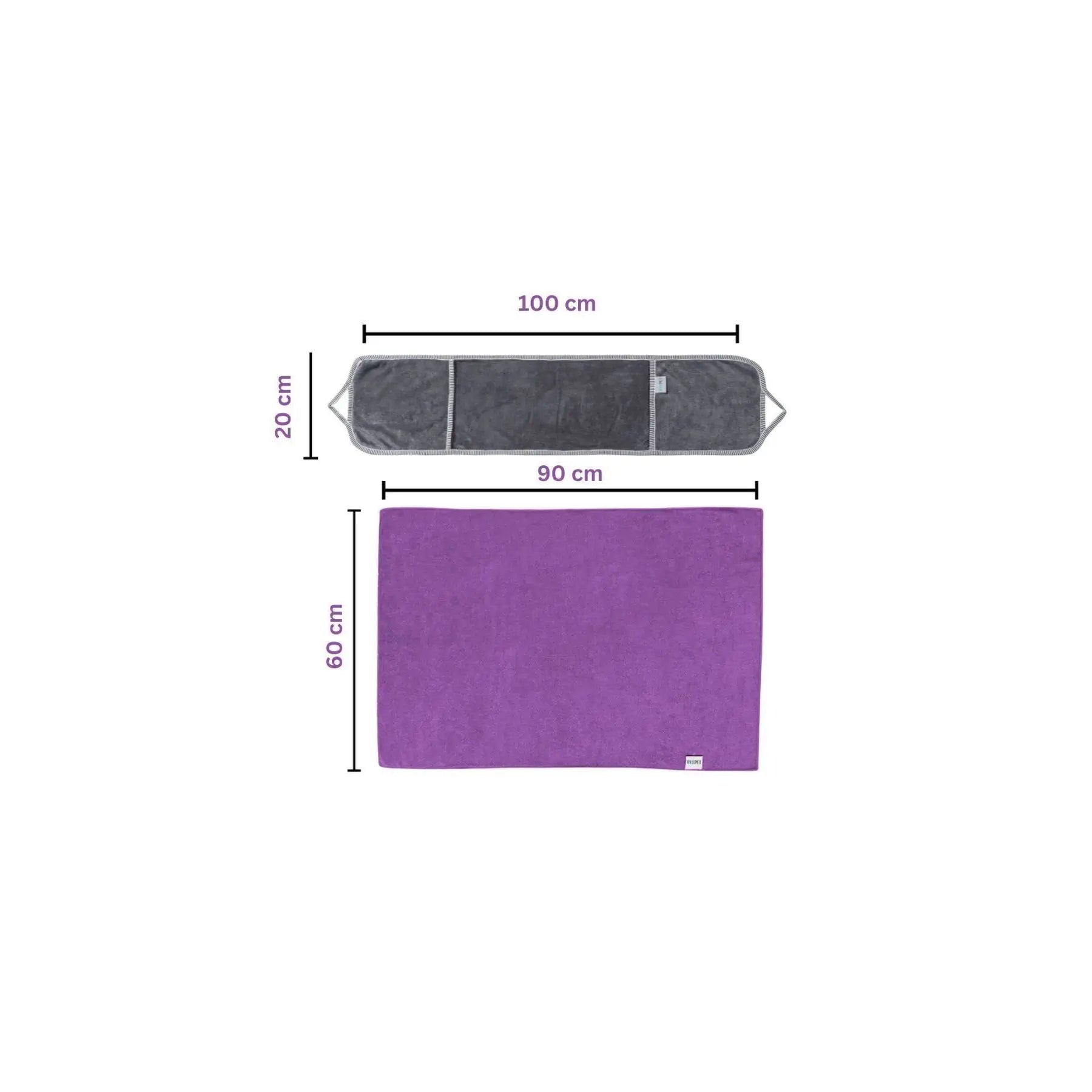 OYA TEXTILE Purple Dog & Cat Grooming Dryer with Dry Bath Towel & Hand Pockets Polyester/Polyamid Material for Bathroom Use