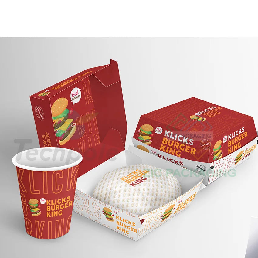 Custom Printed Disposable Fast Food Packaging Folders Embossed Matt Lamination Take Away French Fries Sushi Jelly Catering MegaBDM