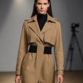 YXC002 Classic Khaki Trench Coatv Elegant Coat Modest Fashion Customizable High-end Eid New Customizable Factory Price
