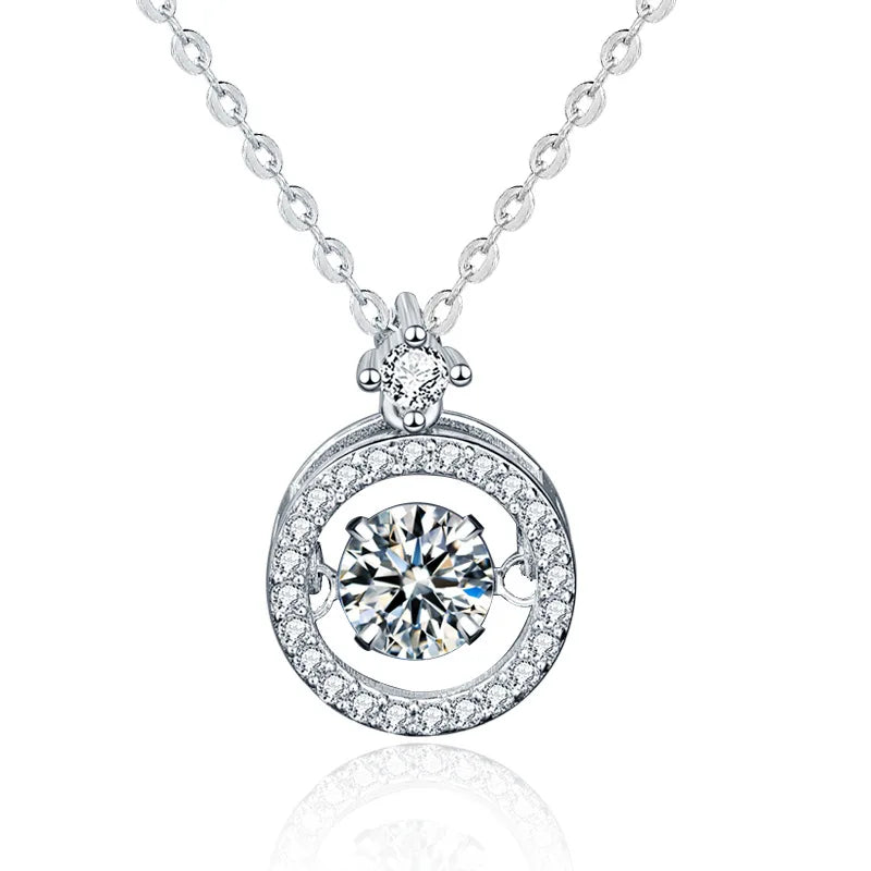 XMZ011 Fashion Romantic 0.5ct Moissanite Diamond Necklace S925 Sterling Silver Platinum/18k Gold Plated Necklace for Women Gift