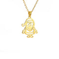 Wholesale Christmas Santa Pendant Necklace Custom Trendy Gold Plated Stainless Steel Unisex Women Gift