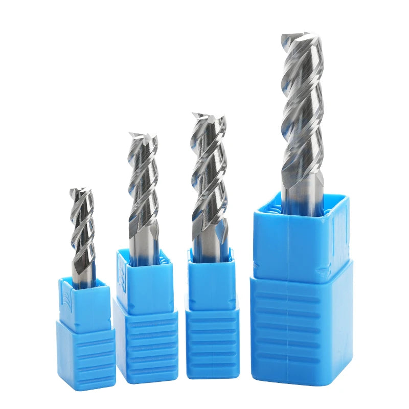 High Polished CNC HRC 45 55 3F Aluminium Endmill Uncoated 3 Flutes Aluminum Carbide End Mills for Aluminum Machining