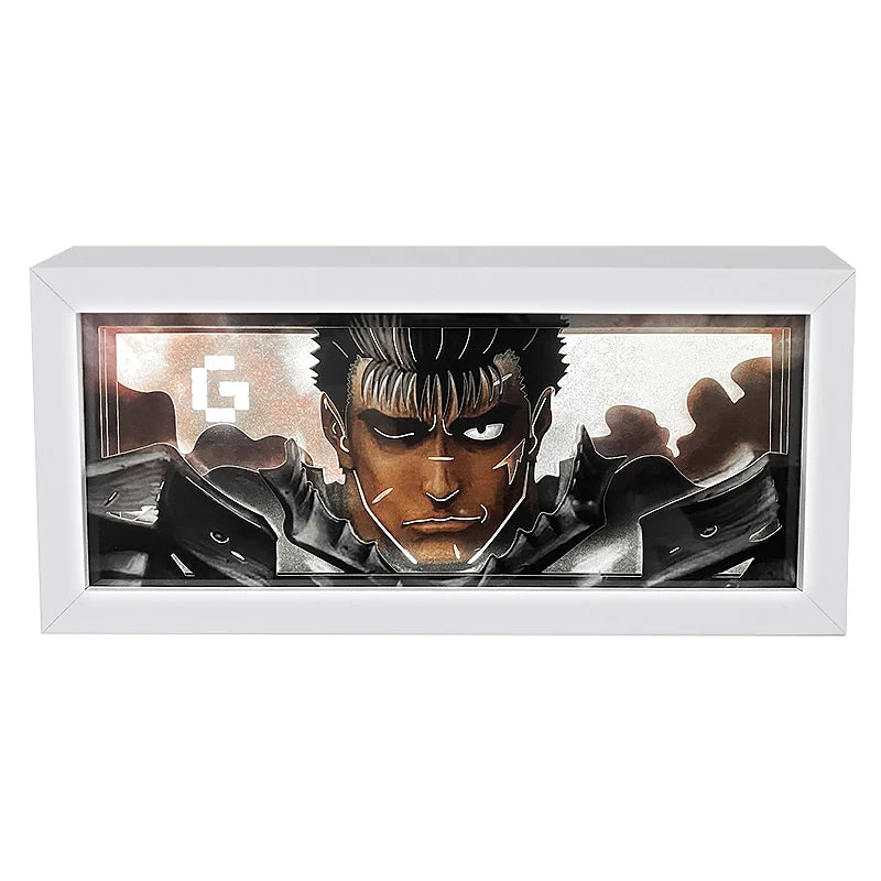 Anime Light up Led Paper Shadow Painting Framed USB Power Tabletop Decorative Lamp Night LED Shadow Box Wall Art