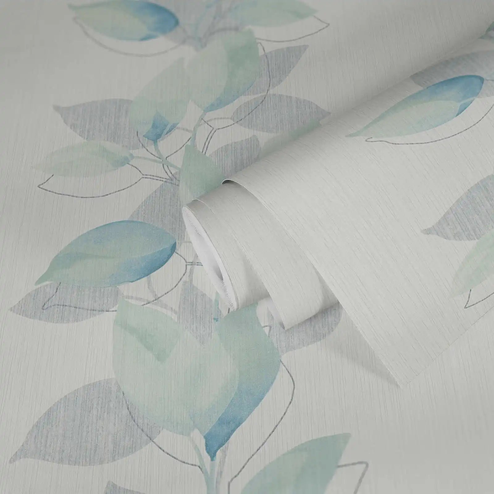 Germany Made Sale Floral Wallpaper Rolls White Green Grey Blue Non Woven Vinyl Highly Wash-Resistant Living Room Kitchen