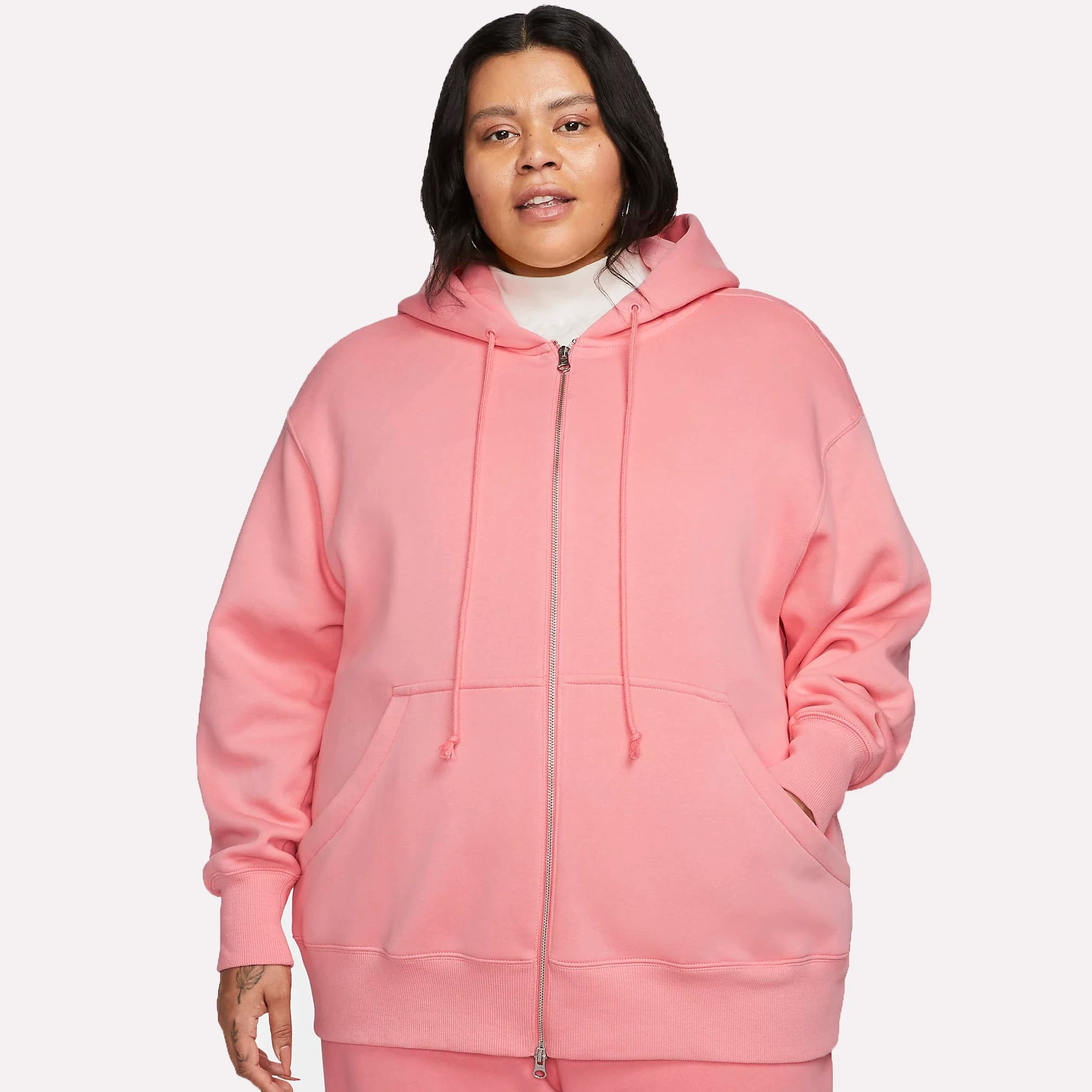 Custom Logo Women Drop Shoulder Zip up Hoodie Breathable Zipper Hooded Jacket Blank Sweatshirt Cotton Fleece Oversize Hoodies