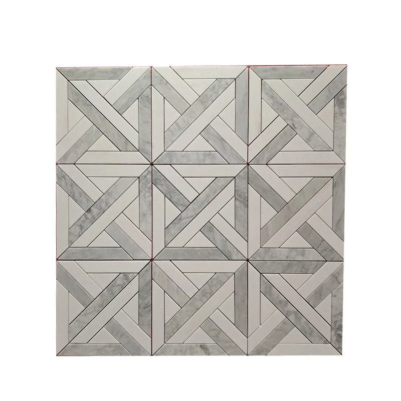 Modern Design Polished Crystal White Carrara Marble Mosaic 10mm Thick Floor Wall Tiles for Bathroom Interior Wall