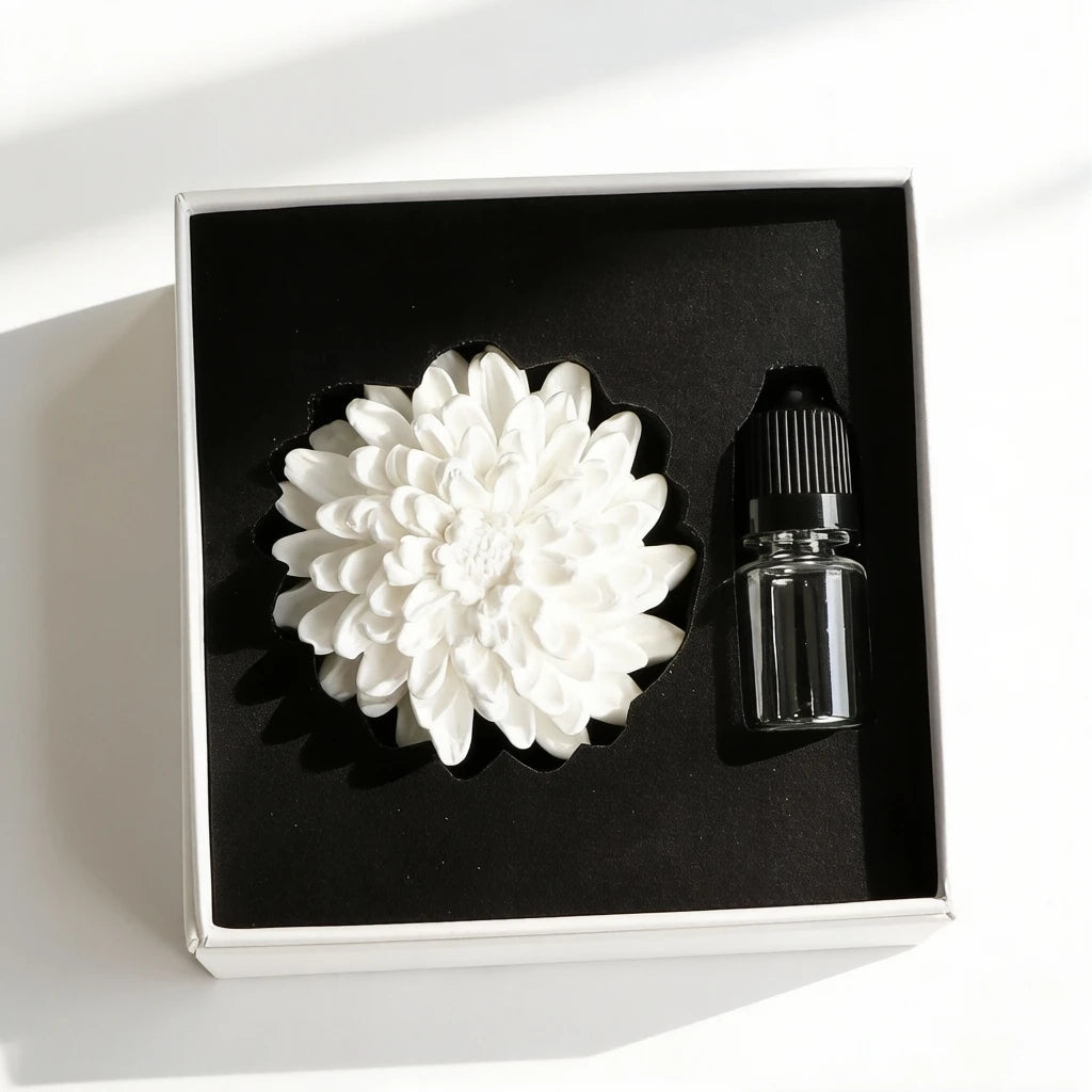 Luxury Gift Home Fragrance Scented Ceramic Aroma Plaster Air Freshener Handmade Porcelain Flower Essential Oil Reed Diffuser