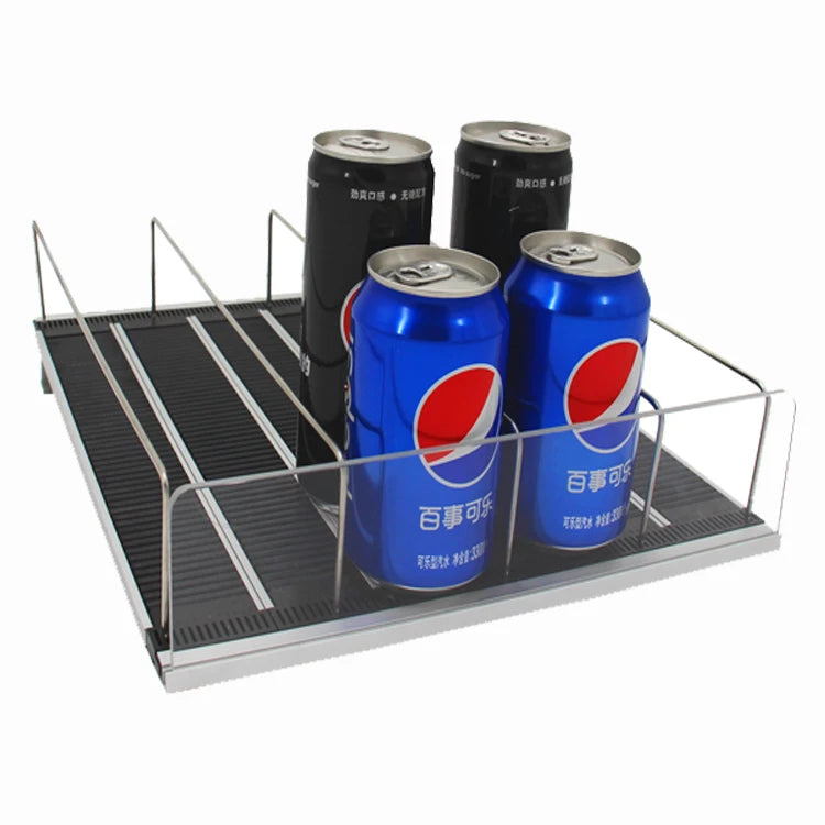 RTS Store Gravity Feed Shelving Roller Rack Beverage Fridge Shelf