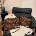 Customized Logo Textured Suede Single-Shoulder Bag Large Capacity Tote Bag for Work Fashionable Underarm Bag Custom Logo
