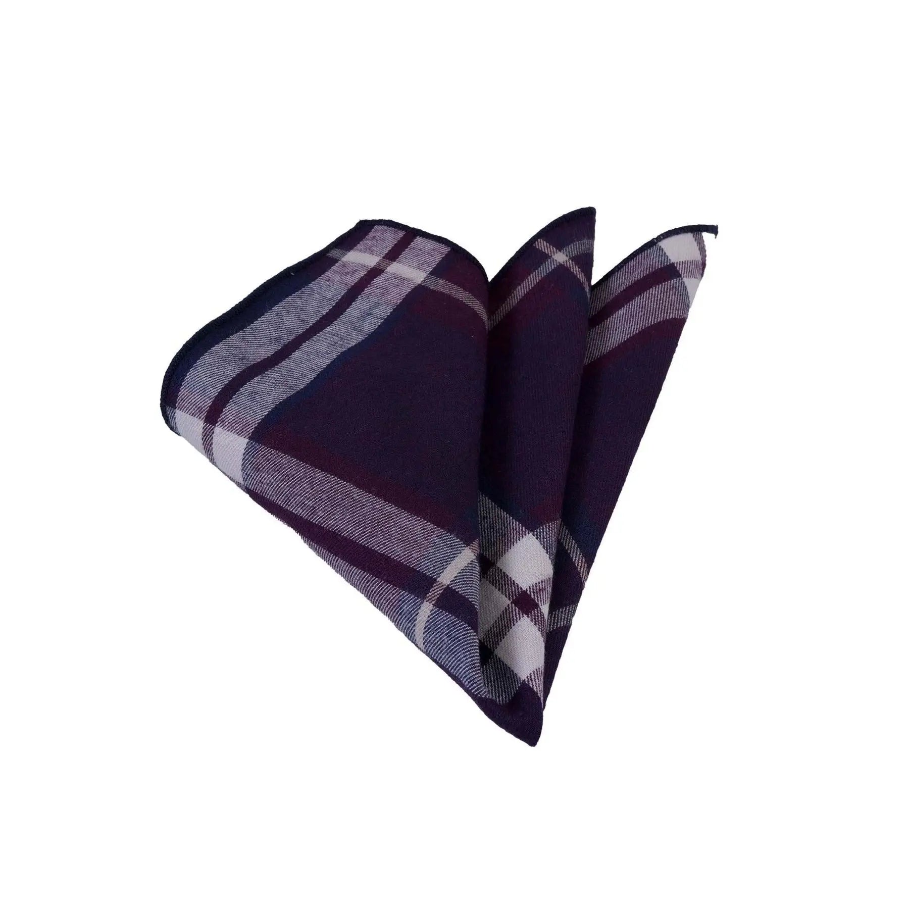 For White Plaid Checkered Viscose Collar Pocket Square for Men Adult One Size