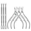 Professional Stainless Steel Nail Nipper Cuticle Trimmer Pusher 6-Packs Manicure Tools Wide Jaw Opening for Finger Toe Baby
