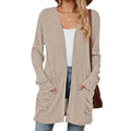 2026 Autumn Winter New EU/US Cross-Border Export Knit Cardigan - Solid Color Pocket Long Sleeve Base Layer In-Stock-2