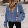 Women's Autumn Winter V-Neck Button Cardigan Breathable Anti-shrink Anti-Pilling Regular Sleeve Casual Front Polyester/Nylon