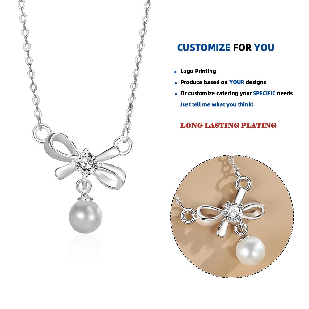 DY901 Trendy Wholesale Quality 925 Sterling Silver Butterfly Necklaces Crafted Fine Jewelry Necklaces for Women
