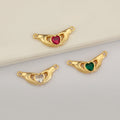 QIKU Wholesale Luxury Rhinestone & Zircon Heart Charm Metal Heart Pendants for DIY Jewelry Making