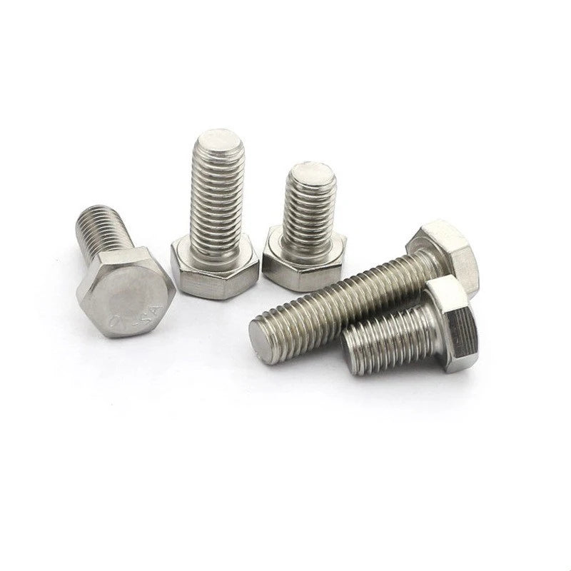 M4*16 A2-70 White Hexagonal Head Bolts DIN933 Metric CLASS 4 304 Stainless Steel Hex Bolt and Nut