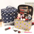SW Hot Selling Polyester Cosmetic Bag Custom Plaid Cartoon Cute Multi-Functional Large Capacity Makeup Storage Bag for Travel