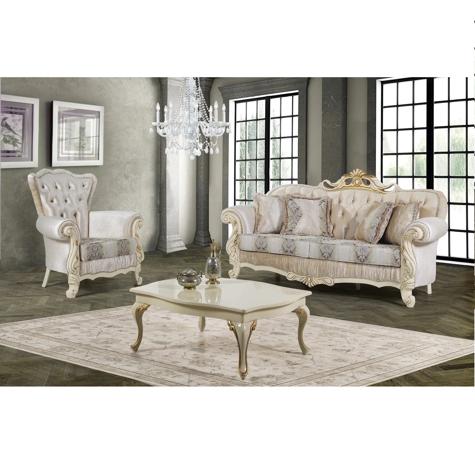 Sofia Modern Luxury Modular Three Seat Sofa Sets Traditional Best Seller for Villa Home Living Room Classic Sets