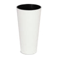 Tall round flowerpot without reservoir 25x25x47.6cm capacity of 9 L.