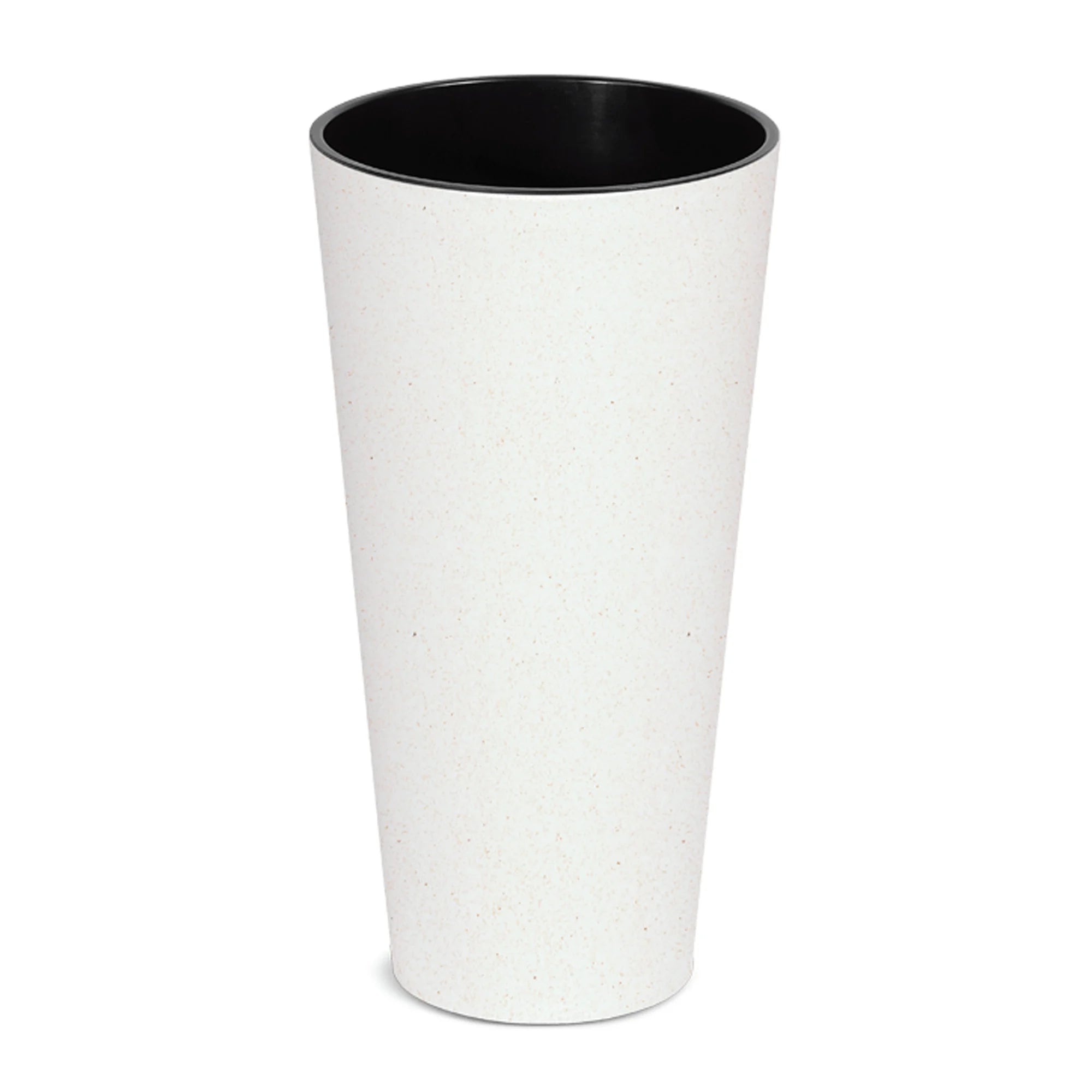 Tall round flowerpot without reservoir 25x25x47.6cm capacity of 9 L.
