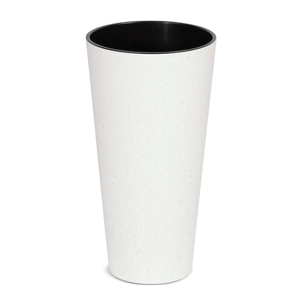 Tall round flowerpot without reservoir 25x25x47.6cm capacity of 9 L.